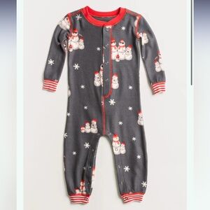 PJ Salvage Kids NWT Gray Snowman Print Pajama Onesie